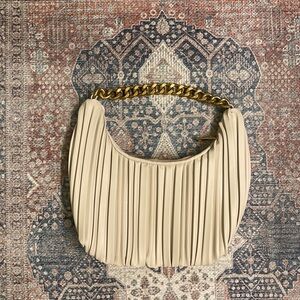 Madison West Cream and Gold Shoulder Bag